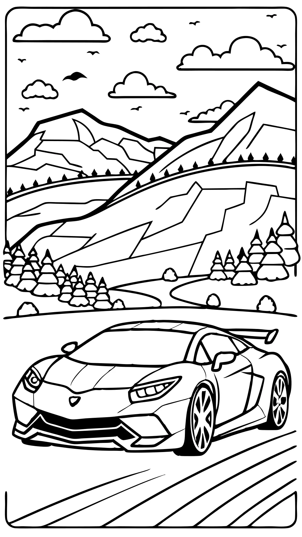 coloriage de Lamborghini Aventador